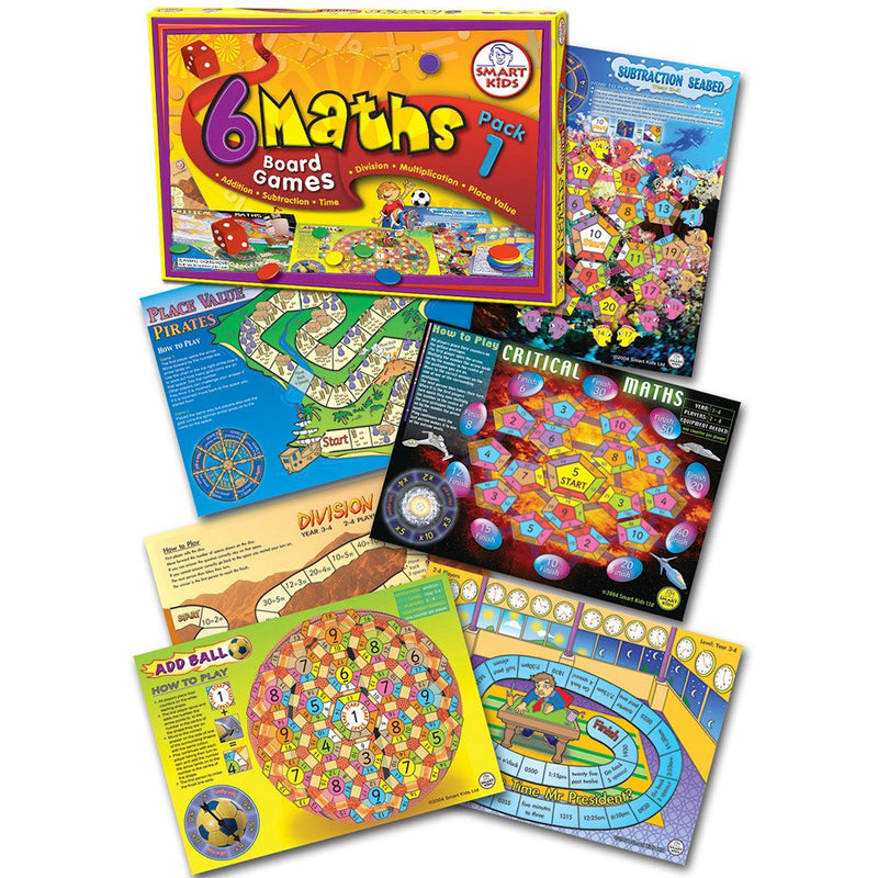 6 Maths Board Games Pack 1